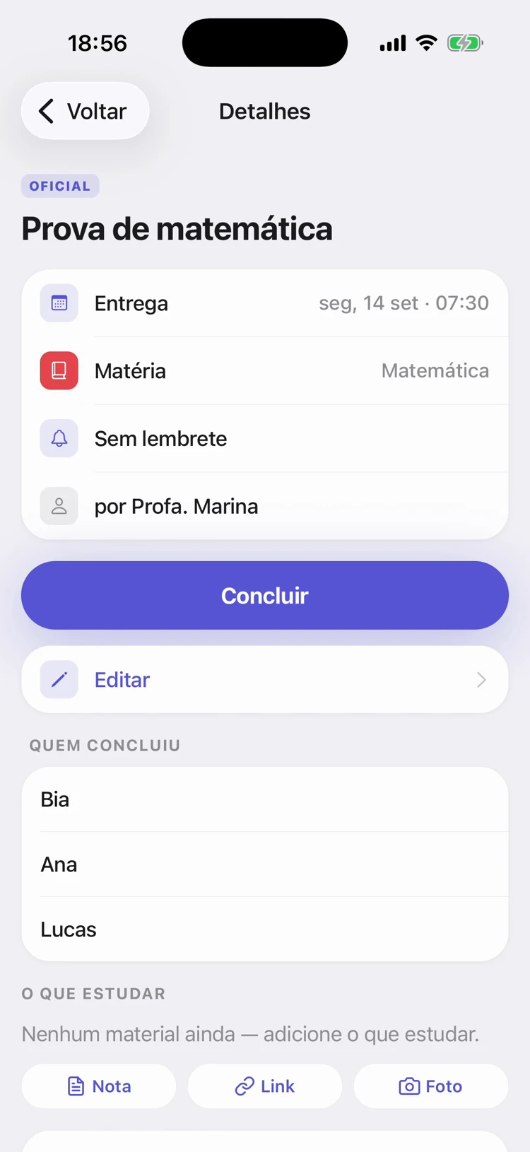 Tela Quem concluiu do Tisso: a lista de alunos, nome por nome